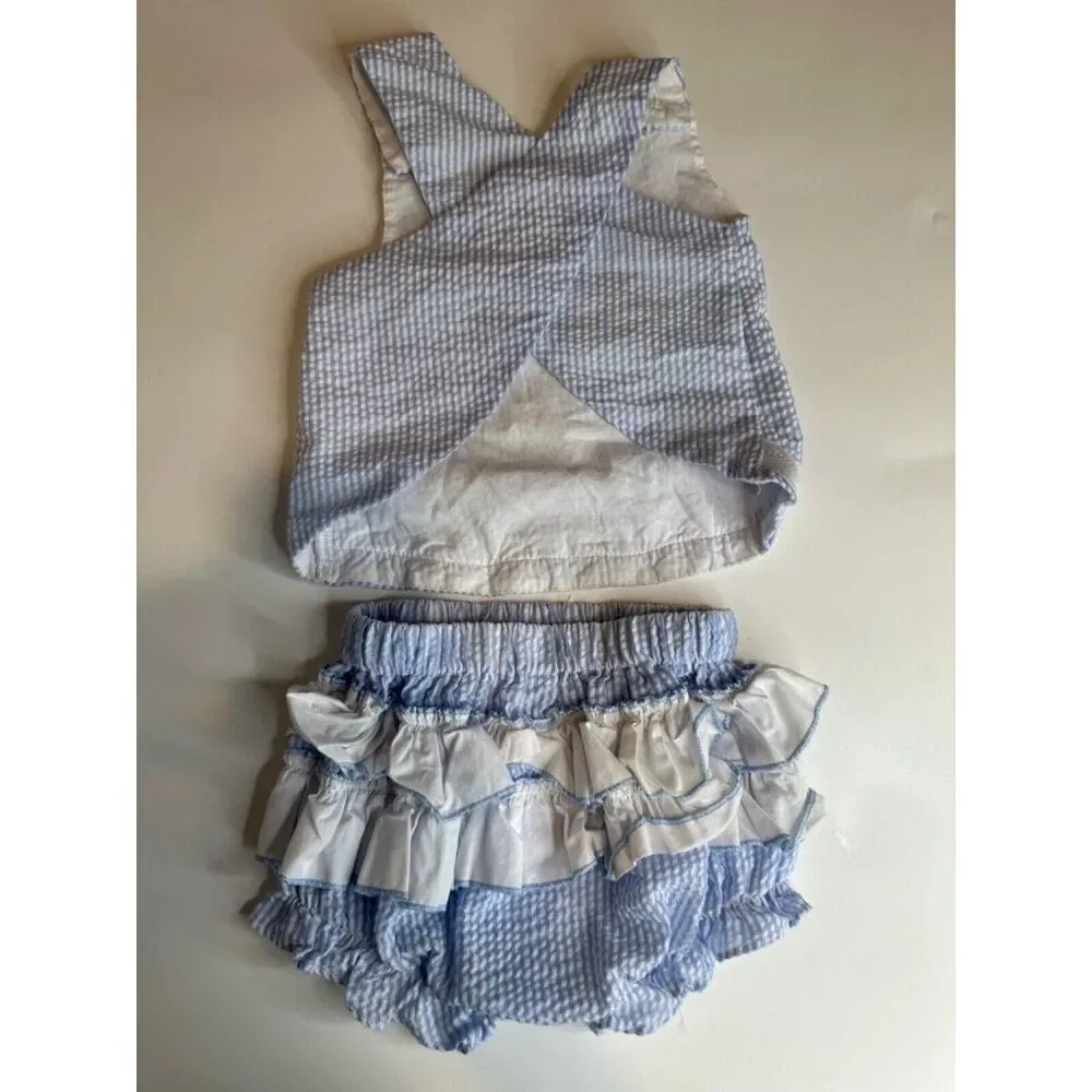 LIL CACTUS Bunny Two Piece Ruffle Bottom Outfit Easter 12-18 Month Unisex Spring